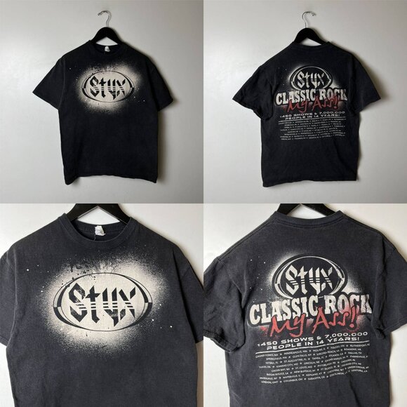 Stux Tour T Shirt Vintage Y2K Medium M Adult Black Graphic Tee - Picture 10 of 16